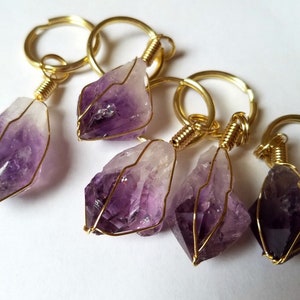 Raw Crystal Keychain Amethyst Keychain Birthday Gifts image 6