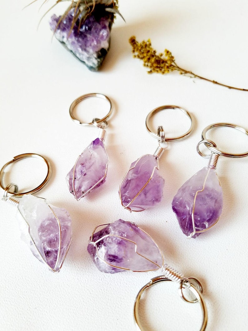 Crystal Keychain Amethyst Keychain image 2