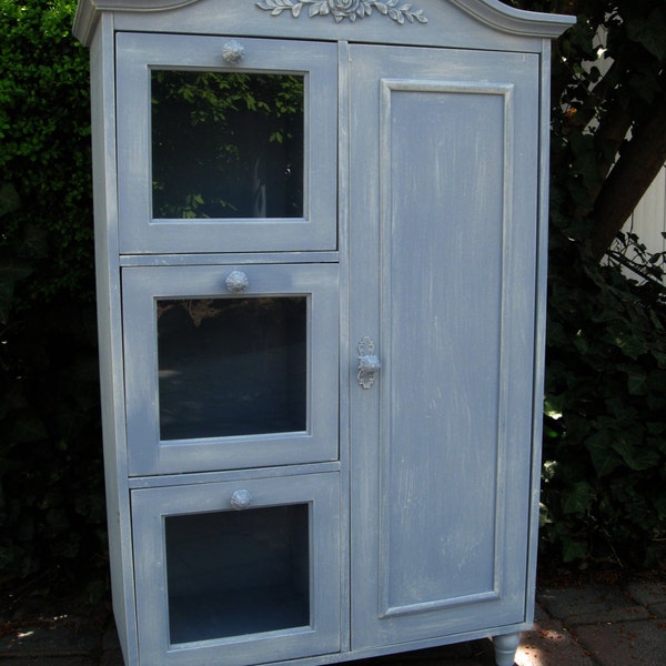 RESERVED Shabby Chic Cabinet Cottage Chic Beach Chic Farmhouse Storage