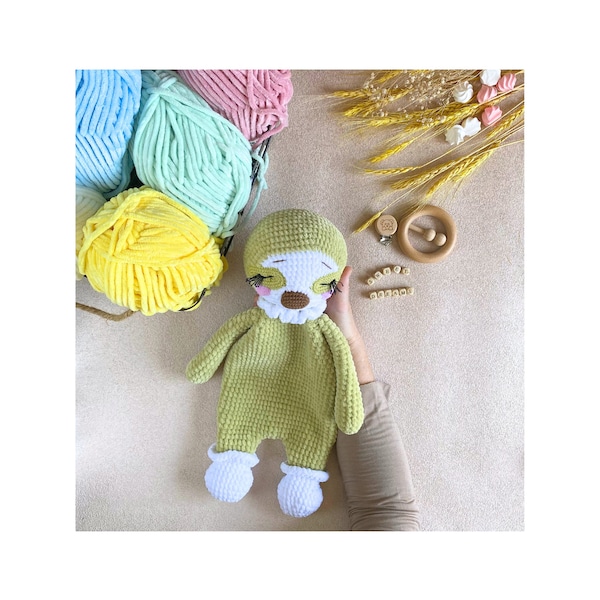 MODÈLE UNIQUEMENT, doudou paresseux Tinny Sleepy pour bébé. patron au crochet, jouet au crochet, paresseux au crochet diy, PDF en anglais