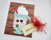 Sale Price: Coffee Themed Card (or Hot Chocolate - Hot Cocoa Card) Handmade 3D Card with Personalized Options and Tag That Reads "Smile"