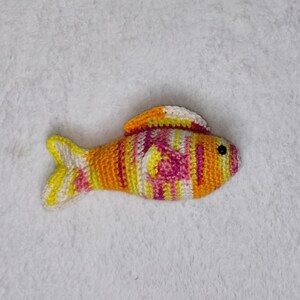 Fish Plush Stuffed Toy Pink White Yellow Orange Crochet Amigurimi image 2