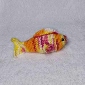 Fish Plush Stuffed Toy Pink White Yellow Orange Crochet Amigurimi image 3