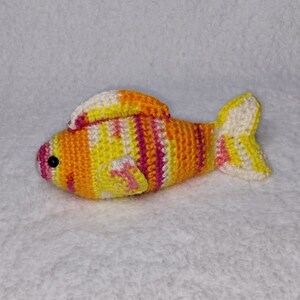 Fish Plush Stuffed Toy Pink White Yellow Orange Crochet Amigurimi image 1