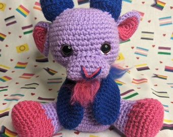 Bi Pride Goat Crocheted Plush