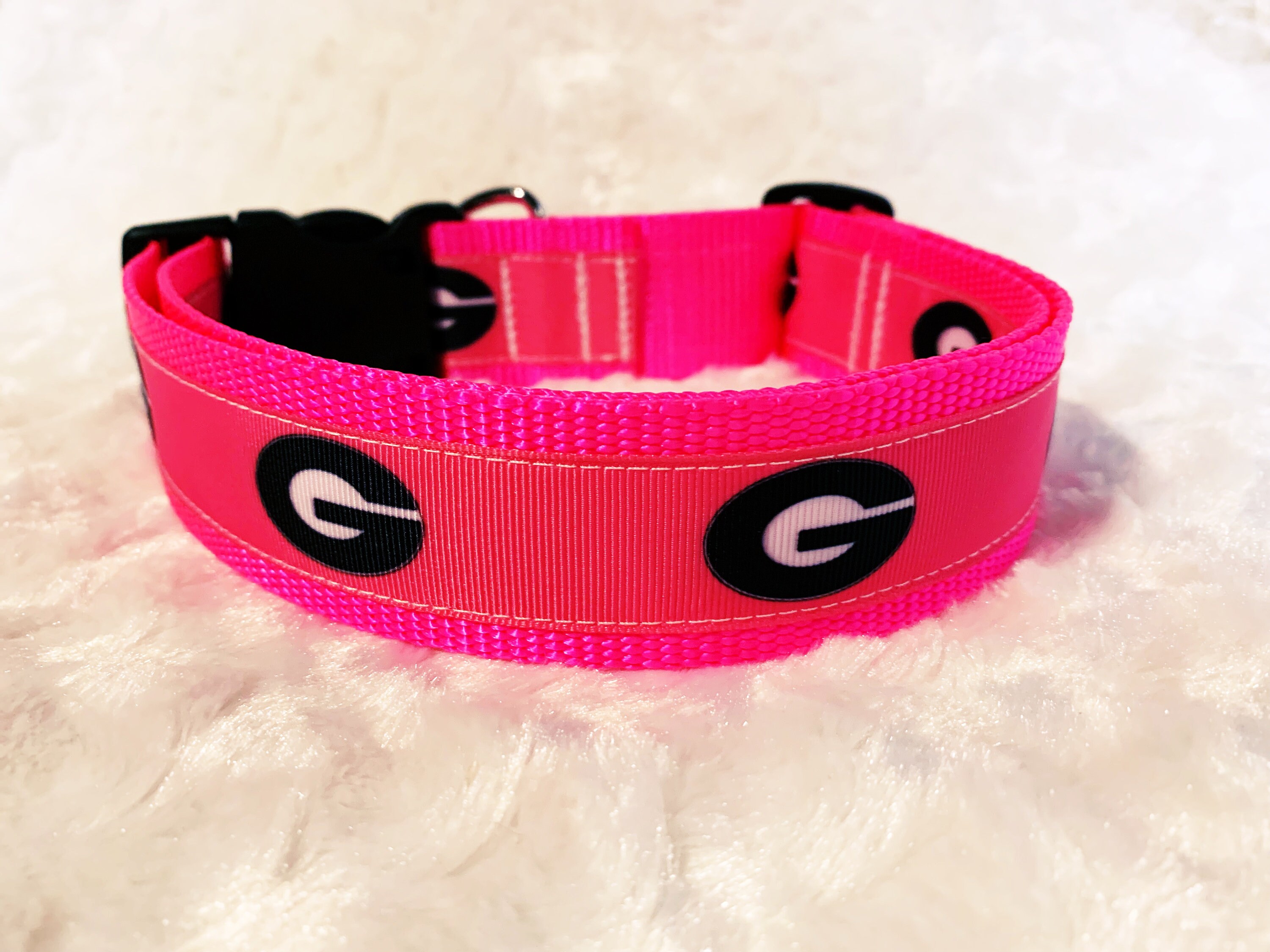 Pink UGA Dog Collar Etsy
