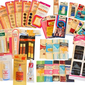 Sewing & Quilting Notions Bundle, Sewing Needles, Seam Binding, Velcro, Elastic, Patches, Thread, Fray Check, Sewing Notions