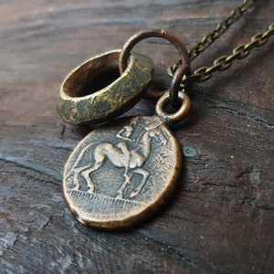 Solid Bronze Artemis/Arethusa & Horse Coin Necklace