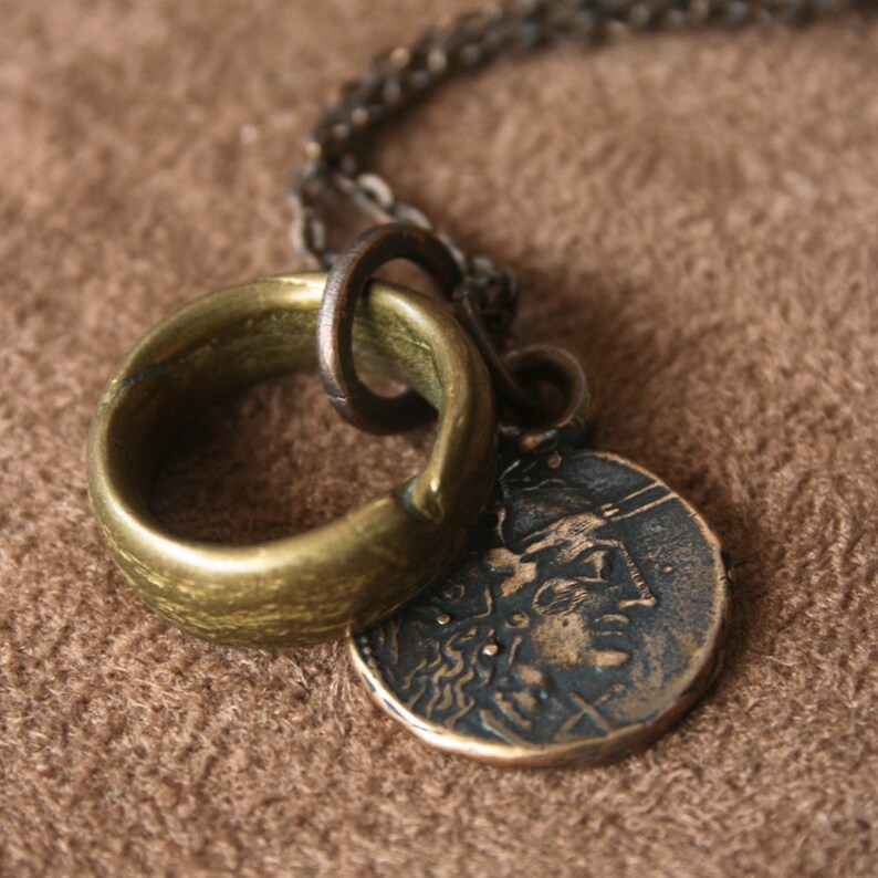 Roman Solid Bronze Coin Necklace and Antique African Brass Etsy