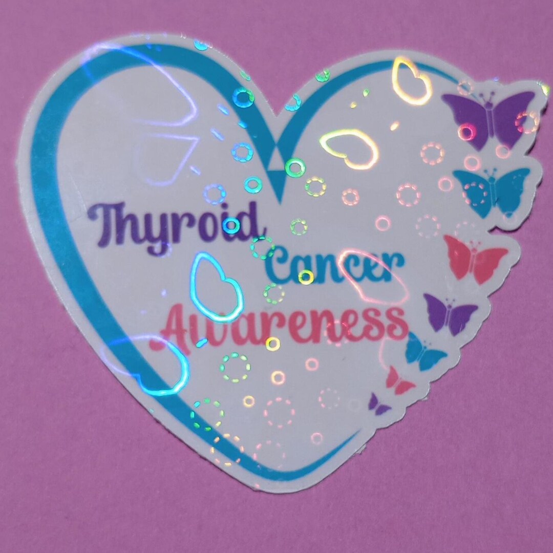 Thyroid Sticker Rwalistic Thyroid Cancer Awareness Sticker |teal Pink Blue Ribbon Decal ...