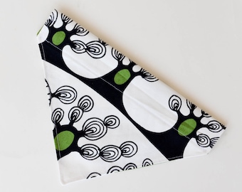 Reversible Trees/Stripes Cotton Dog Bandana