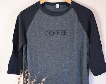 Black Coffee Screen Print Raglan Tee