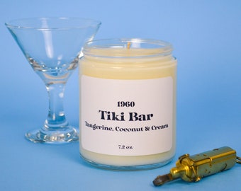 Tiki Bar Scented Soy Candle 7.2 oz / Tangerine, Coconut & Cream (Phthalate Free)
