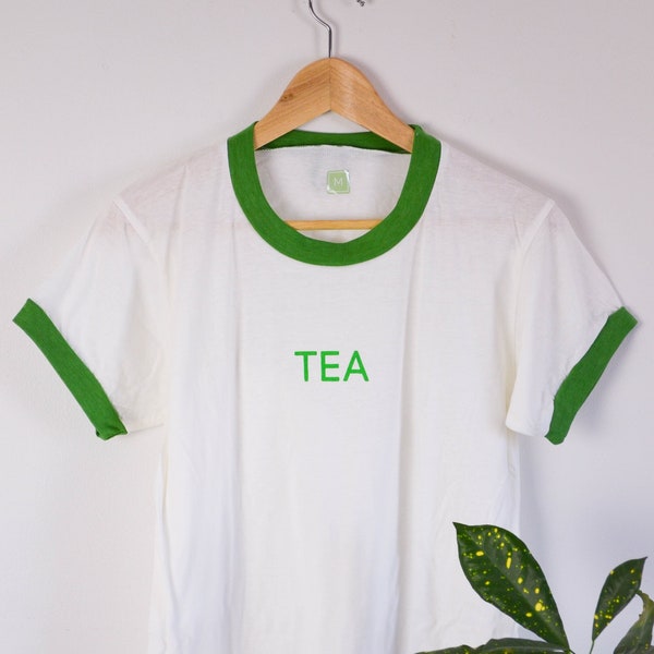 Tea Unisex Screen Print Ringer Tee