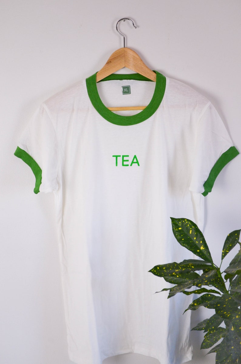 Tea Unisex Screen Print Ringer Tee XL US letter