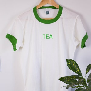 Tea Unisex Screen Print Ringer Tee L US letter