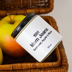 Mom Jeans Scented Soy Candle: Sunflower, Apple & Musk - 3.5 oz