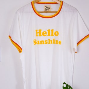 Hello Sunshine Unisex Screen Print Ringer Tee image 7