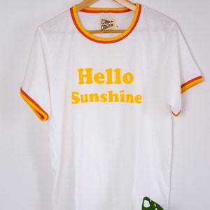 Hello Sunshine Unisex Screen Print Ringer Tee image 6