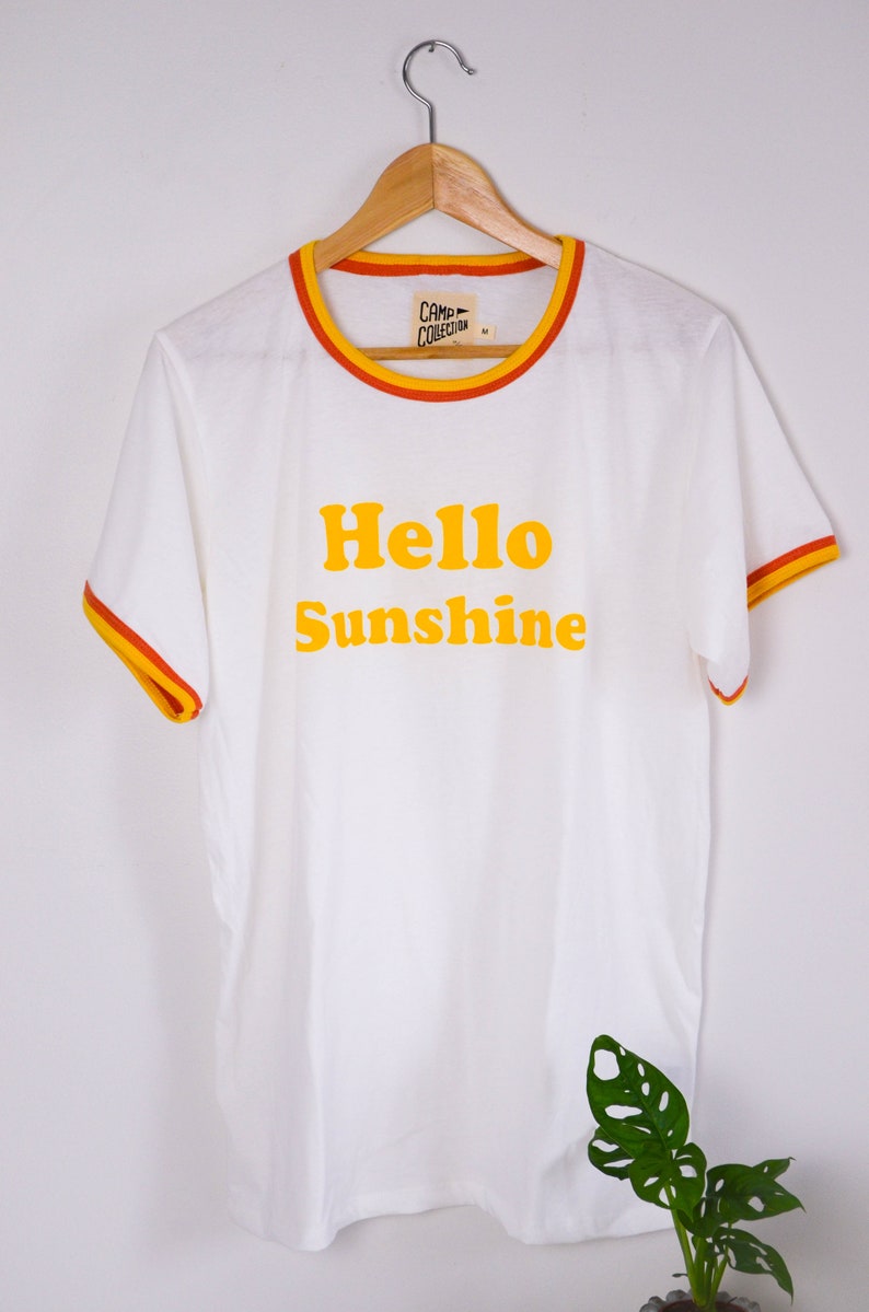 Hello Sunshine Unisex Screen Print Ringer Tee image 6