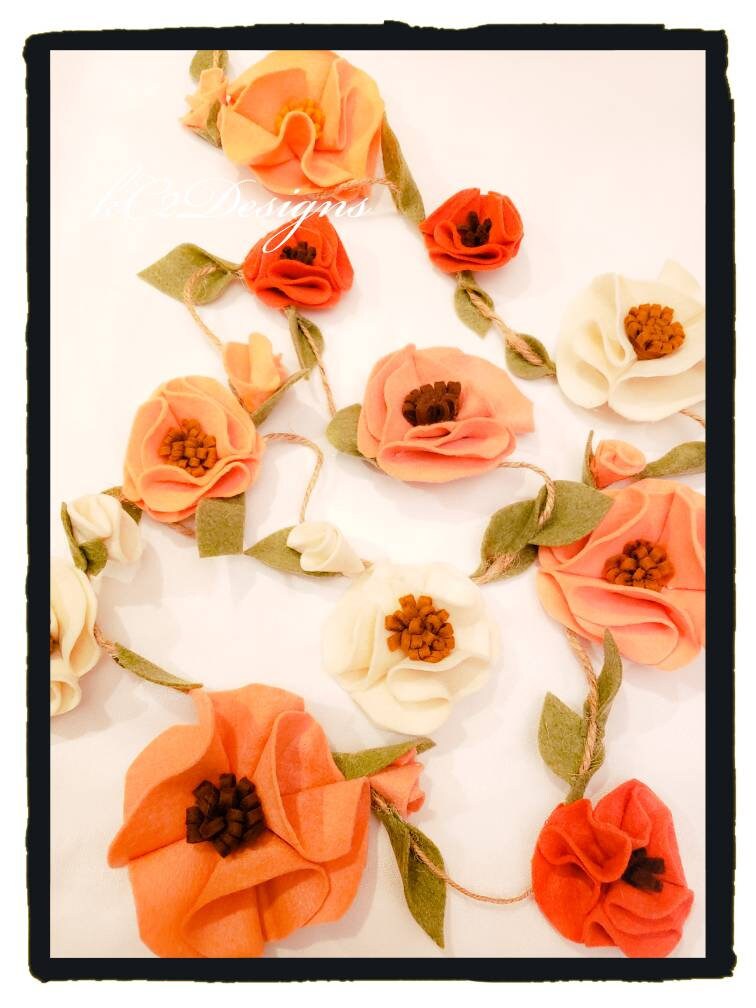 Flower Garland Felt Flower Garland. Felt Flowers. Garland. Etsy