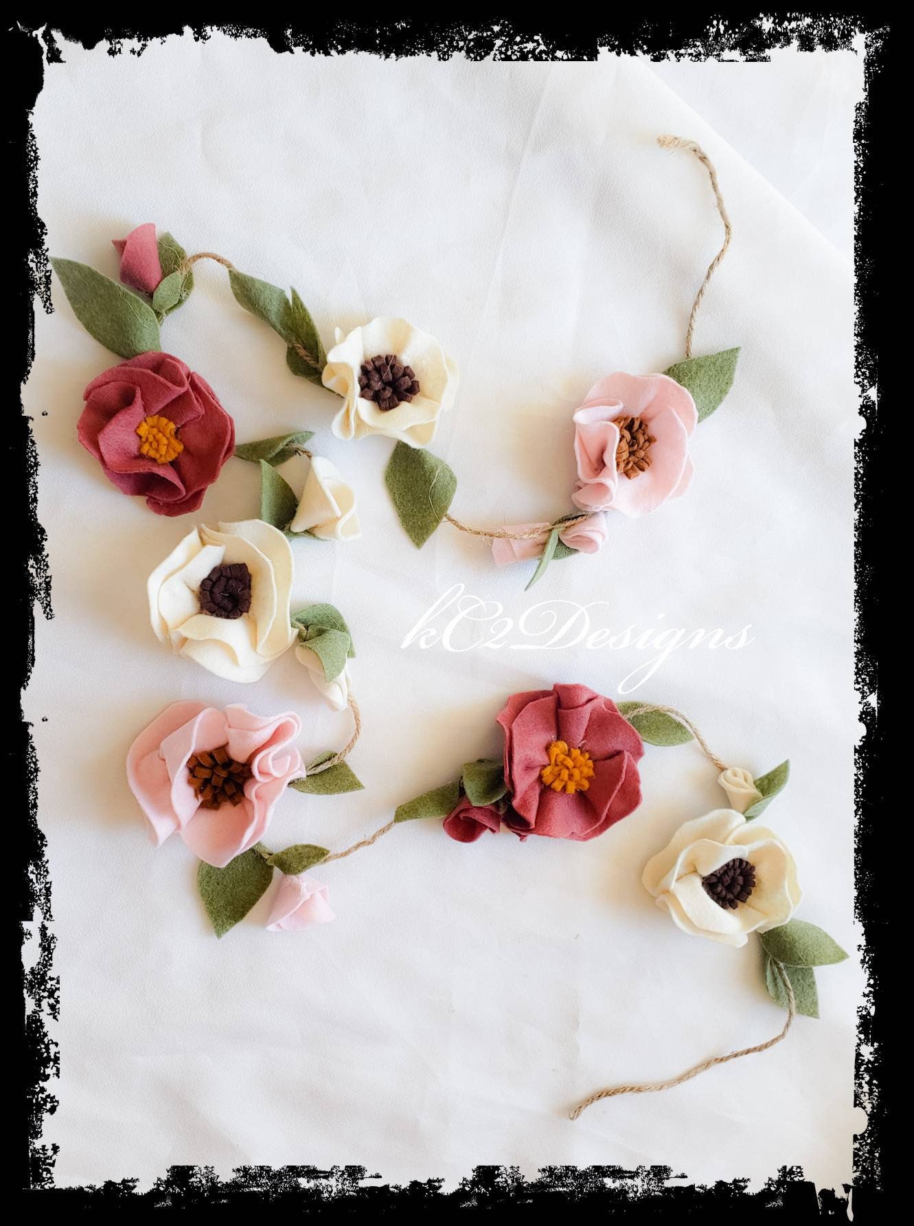 Flower Garland Felt Flower Garland. Felt Flowers. Garland. Etsy