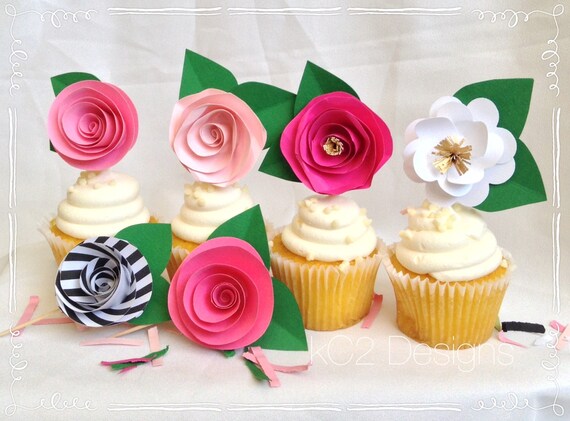 Kate Spade Inspired Cupcake Toppers Cake Topper Party Etsy