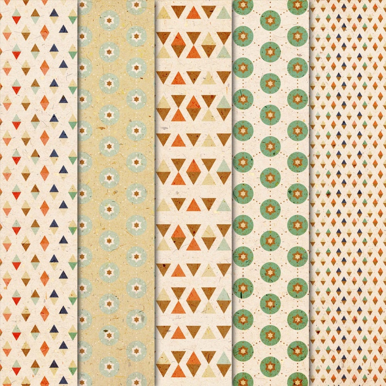 Geometric Digital Paper Set, Instant Download Printable Backgrounds ...