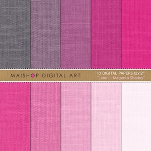 Pink Digital Paper Linen I Printable Textures I Instant Download Textured Papers I Personal & Commercial Use I Magenta Shades
