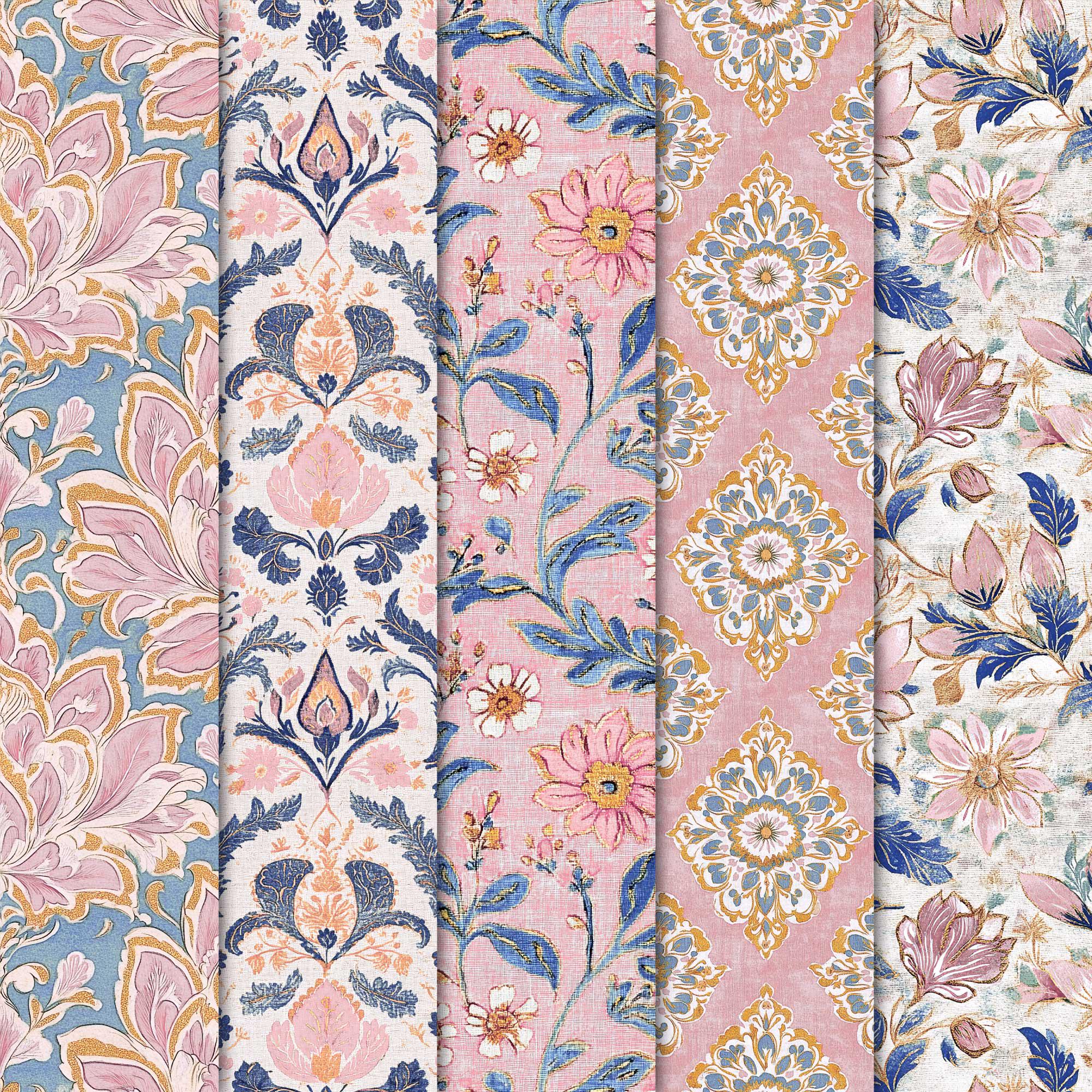 Seamless Floral Designs • Elegant Boho Digital Papers With Delicate ...