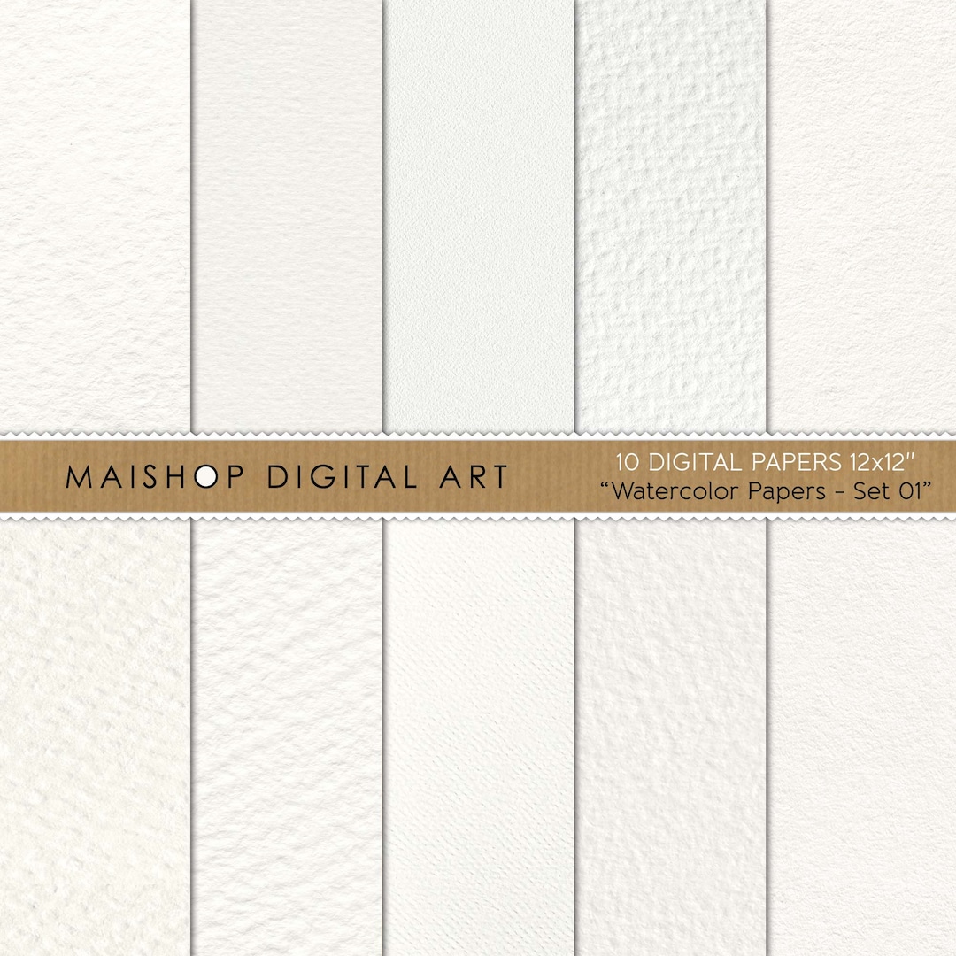 Watercolor Digital Papers • Printable Warm White Watercolor Textures