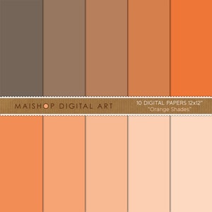 Papel digital de cor sólida laranja I Fundos lisos para impressão I Fundos de download digital I Tons de laranja