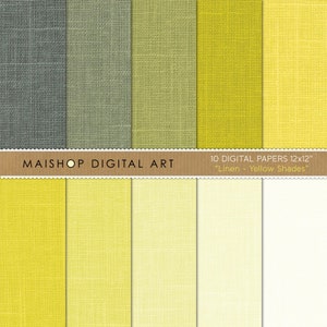 Lino de papel digital 'Tonos amarillos' Amarillo limón, Amarillo verdoso, Pistacho, Crema... Descarga de papel de álbum de recortes imprimible