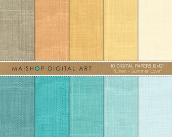 Digital Paper Linen I Printable Textured Papers I Linen Textures Backgrounds I Instant Download I Commercial Use I Summer Love