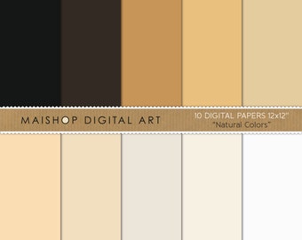 Neutral Tones Digital Paper Set, Scrapbooking, Cards (Digital Download)