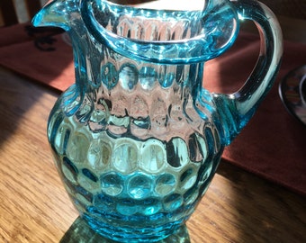 Vintage teal mini pitcher