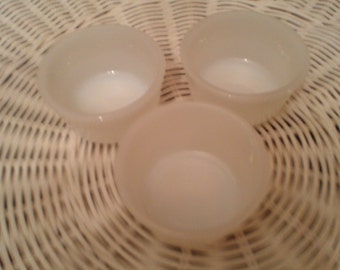 Vintage Glasbake milk glass custard or berry cups (3)