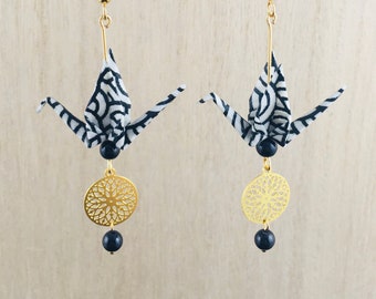 Origami crane earrings FANSHI#10