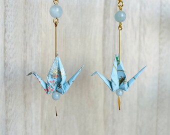 Origami crane earrings KAORI#37