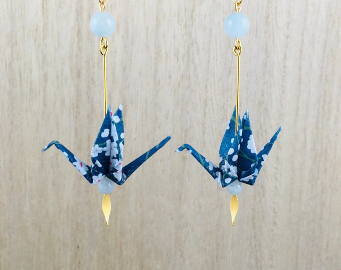 Origami crane earrings KAORI#24