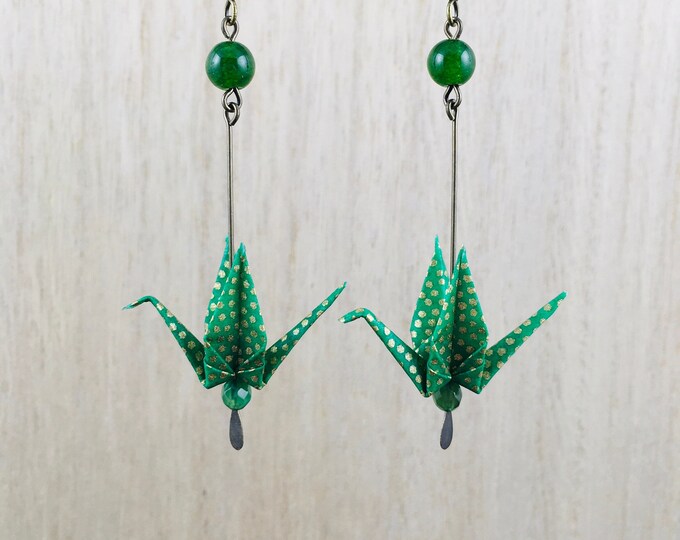 Origami crane earrings KAORI#23