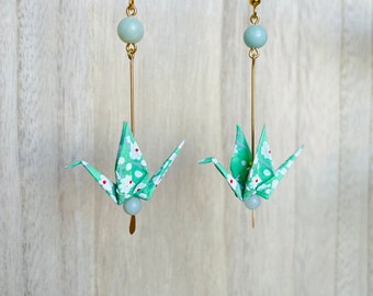 Origami crane earrings KAORI#34