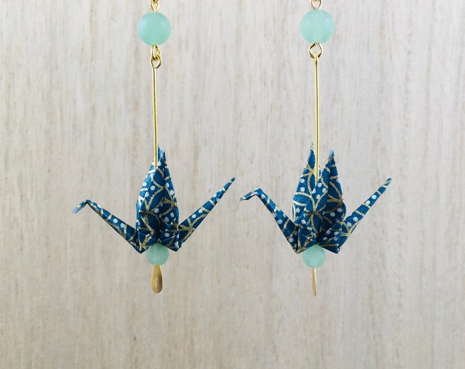 Origami crane earrings KAORI#22