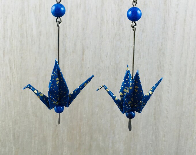 Origami crane earrings KAORI#26