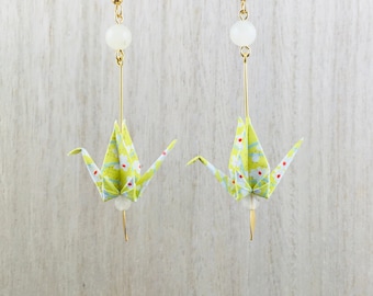 Origami crane earrings KAORI#21