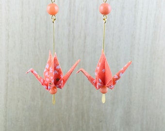 Origami crane earrings KAORI#03