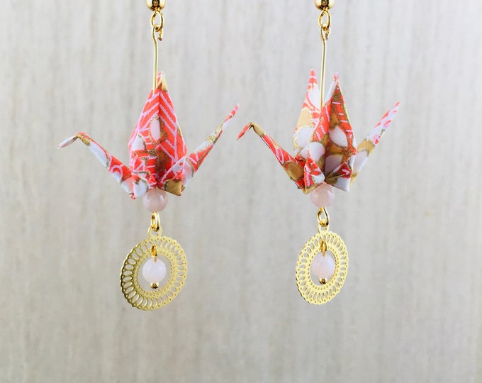 Origami crane earrings FANSHI#01