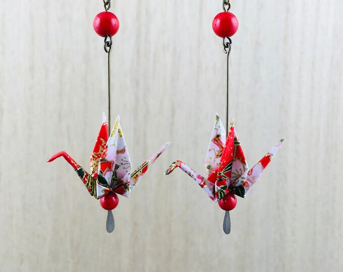 Origami crane earrings KAORI#08