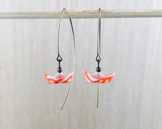 Origami boats earrings