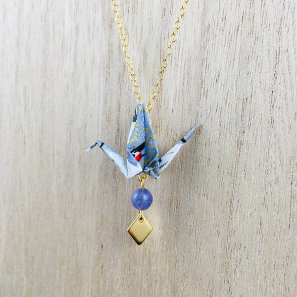 Collier grue en origami KAORI#16